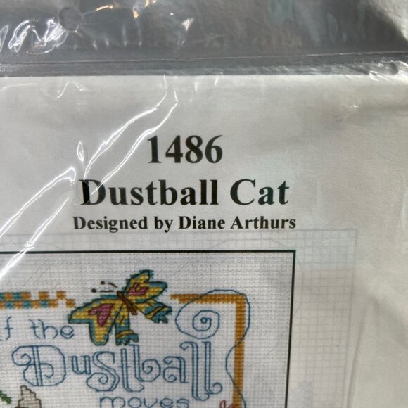 Imaginating Inc Cross Stitch Design Dustball Cat 1486 by Diane Arthurs NEW - Picture 3 of 5